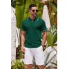 COOFANDY Men’s Knit Polo Shirts Casual Short Sleeve Button Down Shirts Crochet Classic Golf Polo Collared Shirts(Green)