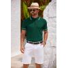 COOFANDY Men’s Knit Polo Shirts Casual Short Sleeve Button Down Shirts Crochet Classic Golf Polo Collared Shirts(Green)