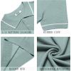COOFANDY Men’s Knit Polo Shirts Casual Short Sleeve Button Down Shirts Crochet Classic Golf Polo Collared Shirts(Ice Green)