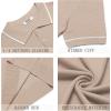 COOFANDY Men’s Knit Polo Shirts Casual Short Sleeve Button Down Shirts Crochet Classic Golf Polo Collared Shirts(Khaki)