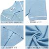 COOFANDY Men’s Knit Polo Shirts Casual Short Sleeve Button Down Shirts Crochet Classic Golf Polo Collared Shirts(Light Blue)