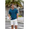 COOFANDY Men’s Knit Polo Shirts Casual Short Sleeve Button Down Shirts Crochet Classic Golf Polo Collared Shirts(Royal Blue)