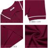 COOFANDY Men’s Knit Polo Shirts Casual Short Sleeve Button Down Shirts Crochet Classic Golf Polo Collared Shirts(Wine Red)