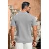 COOFANDY Men’s Knit Shirts Short Sleeve Button Down Polo Shirt Fashion Casual Summer Beach Shirts(Light Gray)