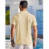 COOFANDY Men’s Knit Shirts Short Sleeve Button Down Polo Shirt Fashion Casual Summer Beach Shirts(Light Yellow)