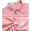 COOFANDY Men’s Knit Shirts Short Sleeve Casual Button Down Polo Shirt Summer Beach Vacation Shirts(Champagne Pink)