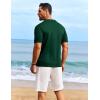 COOFANDY Men’s Knit Shirts Short Sleeve Casual Button Down Polo Shirt Summer Beach Vacation Shirts(Green)