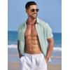 COOFANDY Men’s Knit Shirts Short Sleeve Casual Button Down Polo Shirt Summer Beach Vacation Shirts(Ice Green)