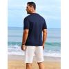 COOFANDY Men’s Knit Shirts Short Sleeve Casual Button Down Polo Shirt Summer Beach Vacation Shirts(Navy Blue)