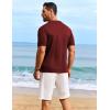 COOFANDY Men’s Knit Shirts Short Sleeve Casual Button Down Polo Shirt Summer Beach Vacation Shirts(Wine Red)