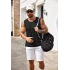 COOFANDY Men’s Knit Tank Tops Casual Sleeveless T Shirts Beach Tank Shirts with Pocket(Black)