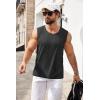 COOFANDY Men’s Knit Tank Tops Casual Sleeveless T Shirts Beach Tank Shirts with Pocket(Dark Grey)