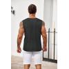 COOFANDY Men’s Knit Tank Tops Casual Sleeveless T Shirts Beach Tank Shirts with Pocket(Dark Grey)