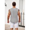 COOFANDY Men’s Knit Tank Tops Casual Sleeveless T Shirts Beach Tank Shirts with Pocket(Light Grey)