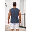 COOFANDY Men’s Knit Tank Tops Casual Sleeveless T Shirts Beach Tank Shirts with Pocket(Navy)