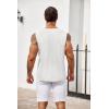 COOFANDY Men’s Knit Tank Tops Casual Sleeveless T Shirts Beach Tank Shirts with Pocket(White)