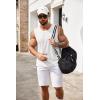 COOFANDY Men’s Knit Tank Tops Casual Sleeveless T Shirts Beach Tank Shirts with Pocket(White)