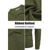 COOFANDY Men’s Knitted Polo Neck Long Sleeve Winter Thermal Casual Sweater(Army Green)