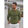 COOFANDY Men’s Knitted Polo Neck Long Sleeve Winter Thermal Casual Sweater(Army Green)