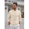 COOFANDY Men’s Knitted Polo Neck Long Sleeve Winter Thermal Casual Sweater(Beige)