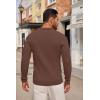 COOFANDY Men’s Knitted Polo Neck Long Sleeve Winter Thermal Casual Sweater(Brown)