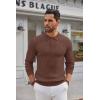 COOFANDY Men’s Knitted Polo Neck Long Sleeve Winter Thermal Casual Sweater(Brown)