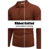 COOFANDY Men’s Knitted Polo Neck Long Sleeve Winter Thermal Casual Sweater(Caramel)