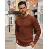 COOFANDY Men’s Knitted Polo Neck Long Sleeve Winter Thermal Casual Sweater(Caramel)