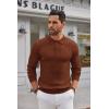 COOFANDY Men’s Knitted Polo Neck Long Sleeve Winter Thermal Casual Sweater(Caramel)