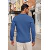 COOFANDY Men’s Knitted Polo Neck Long Sleeve Winter Thermal Casual Sweater(Denim Blue)