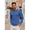 COOFANDY Men’s Knitted Polo Neck Long Sleeve Winter Thermal Casual Sweater(Denim Blue)