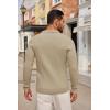 COOFANDY Men’s Knitted Polo Neck Long Sleeve Winter Thermal Casual Sweater(Khaki)