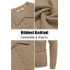 COOFANDY Men’s Knitted Polo Neck Long Sleeve Winter Thermal Casual Sweater(Light Brown)