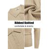 COOFANDY Men’s Knitted Polo Neck Long Sleeve Winter Thermal Casual Sweater(Light Khaki)