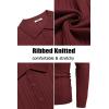 COOFANDY Men’s Knitted Polo Neck Long Sleeve Winter Thermal Casual Sweater(Wine Red)