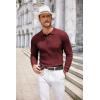 COOFANDY Men’s Knitted Polo Neck Long Sleeve Winter Thermal Casual Sweater(Wine Red)