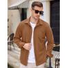 COOFANDY Mens Lightweight Button Down Shirt Jacket Casual Shacket Overshirt(Light Brown)