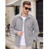 COOFANDY Mens Lightweight Button Down Shirt Jacket Casual Shacket Overshirt(Light Grey)