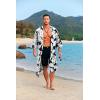 COOFANDY Men’s Lightweight Kimono Robe Jacket Printed Japanese Style Bathrobes Casual Open Front Long Cardigan Coat Outwear(Black White (Tie-dye Style))