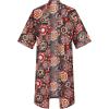 COOFANDY Men’s Lightweight Kimono Robe Jacket Printed Japanese Style Bathrobes Casual Open Front Long Cardigan Coat Outwear(Blue Red (Ethnic Style))