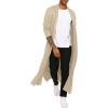 COOFANDY Men’s Lightweight Ruffle Shawl Collar Cardigan Open Front Long Length Drape Cape Overcoat(Moon Grey)