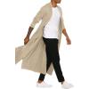 COOFANDY Men’s Lightweight Ruffle Shawl Collar Cardigan Open Front Long Length Drape Cape Overcoat(Moon Grey)