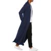 COOFANDY Men’s Lightweight Ruffle Shawl Collar Cardigan Open Front Long Length Drape Cape Overcoat(Navy Blue)