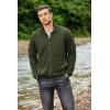 COOFANDY Men’s Lightweight Varsity Jacket Casual Bomber Jackets Waffle Zip Up Sweatshirts with Pocket(Army Green)