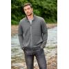 COOFANDY Men’s Lightweight Varsity Jacket Casual Bomber Jackets Waffle Zip Up Sweatshirts with Pocket(Light Grey)