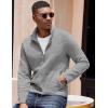 COOFANDY Men’s Lightweight Varsity Jacket Casual Bomber Jackets Waffle Zip Up Sweatshirts with Pocket(Light Grey)