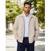 COOFANDY Men’s Lightweight Zip Up Jacket Eisenhower Work Office Jackets Casual Golf Outwear(Beige)
