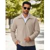COOFANDY Men’s Lightweight Zip Up Jacket Eisenhower Work Office Jackets Casual Golf Outwear(Khaki)