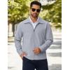 COOFANDY Men’s Lightweight Zip Up Jacket Eisenhower Work Office Jackets Casual Golf Outwear(Light Gray)