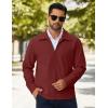COOFANDY Men’s Lightweight Zip Up Jacket Eisenhower Work Office Jackets Casual Golf Outwear(Wine Red)